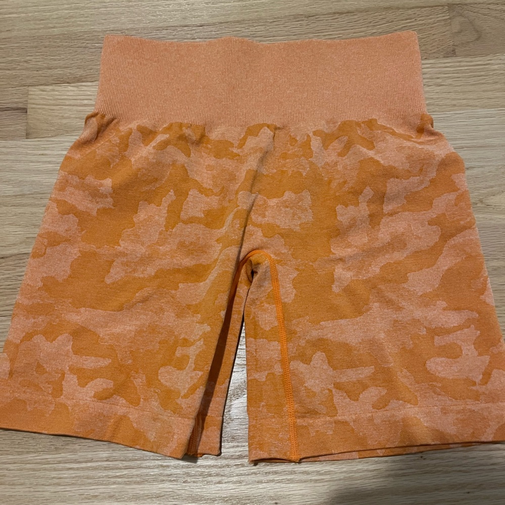 NVGTN Orange Camo Athletic Shorts